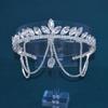 Tiare Bandeau en Strass Fait Main avec Pendentif pour Accessoires de Cheveux de Mariée (DZ051)