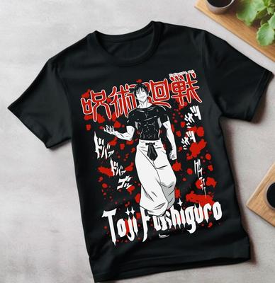 Jujutsu Kaisen Fushiguro Toji T-shirt Anime Horror Black Short Sleeve All Size