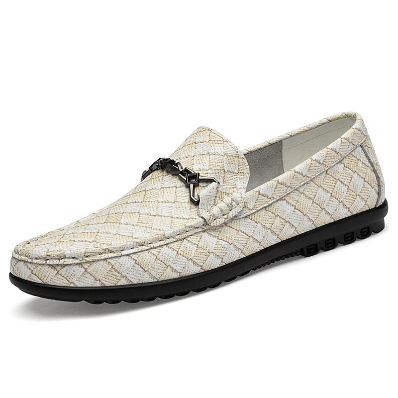 

Fashion Outdoor Men s Genuine Leather Loafers Handmade Men Slip on Shoes Moccasins Walking Man Flats Fashion Casual Male Business Shoes 38 білий