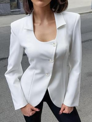 2025 European & American Autumn Women's U-Neck Slimming Waist Small Suit Jacket