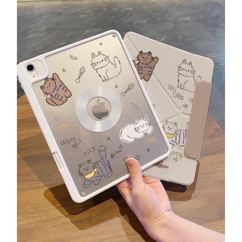 Magnetic Detachable Acrylic Case IPad Pro 11 Inch Mini 7 With Stand Support Cartoon Design Full Cover