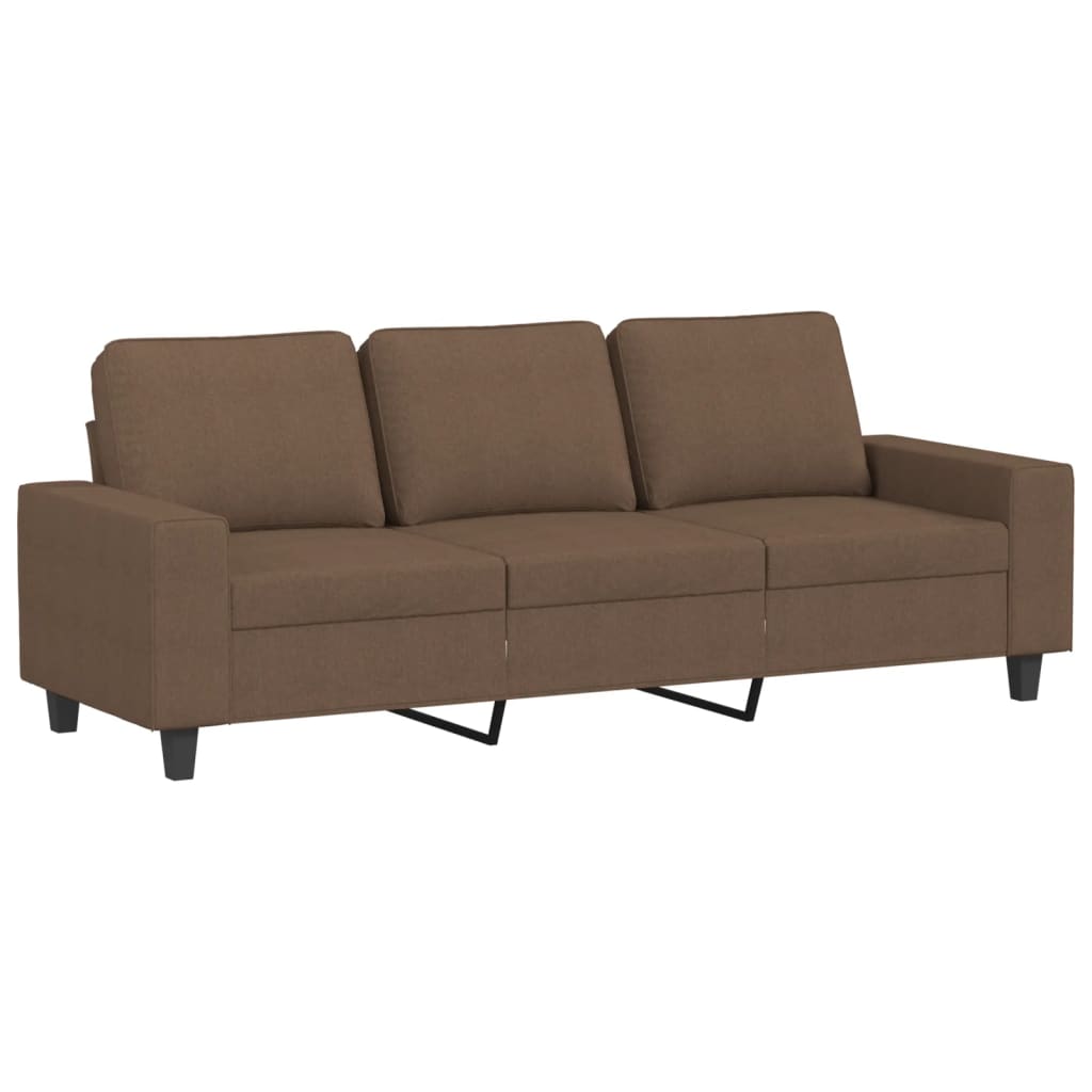 Vidaxl 3-Seater Sofa, Brown, 180 Cm, Upholstered In Fabric