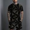 Men Vintage Floral Mandala Print Short Sleeve Top And Matching Knee Shorts Two Piece Outfit