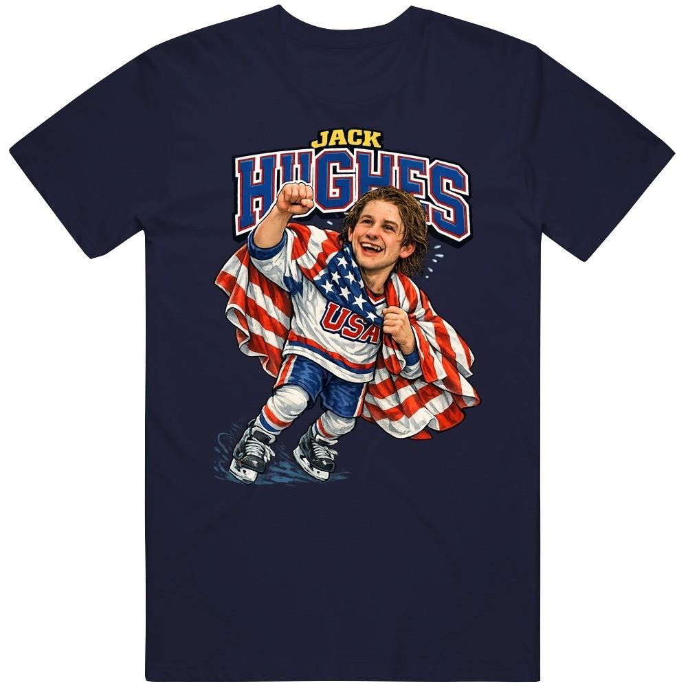 USA Golden Goal Jack Hughes Gift Idea Caricature v2 T Shirt S разноцветный