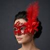Blumen Feder Maske Mehrfarbig Halloween Festival Party Maske Kostüm Halbgesichtsmaske Damen