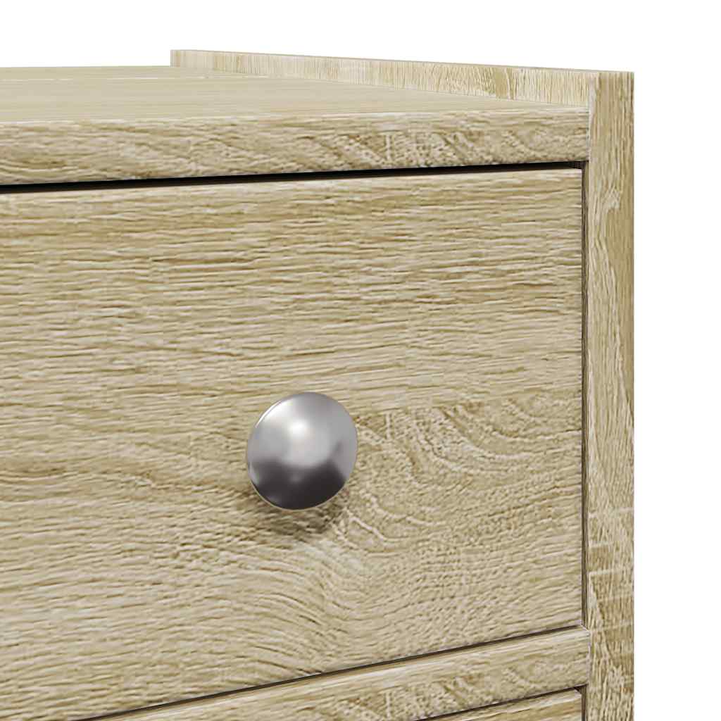 Narrow Bathroom Cabinet with Wheels Sonoma Oak Engineered Wood