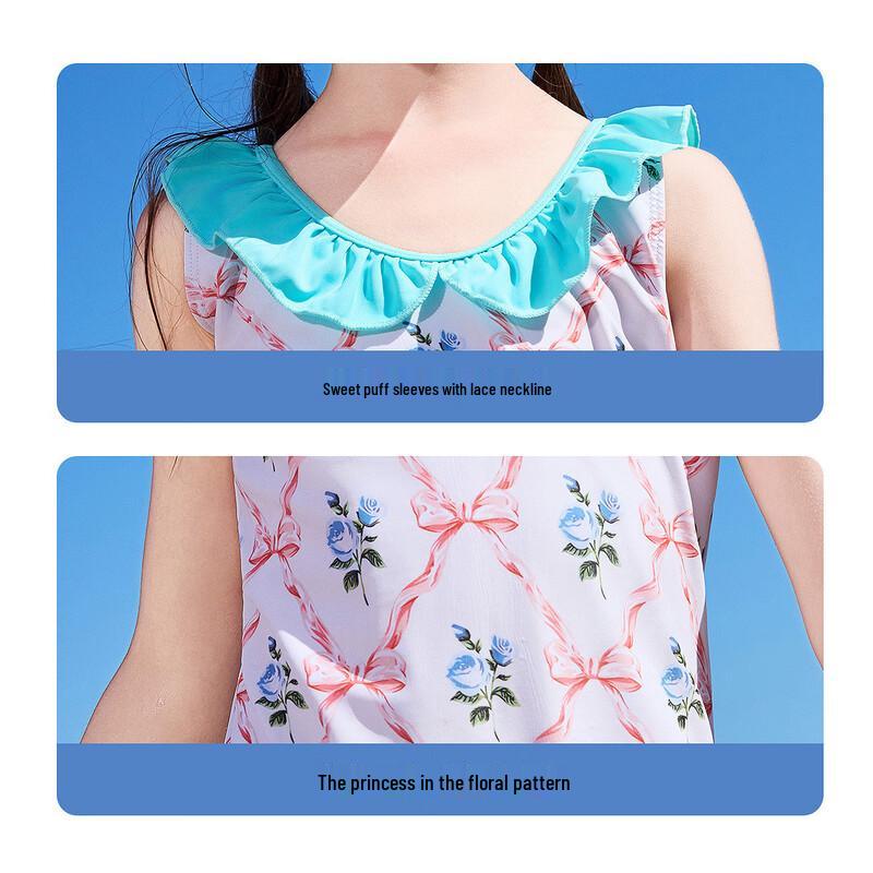 ASK JUNIOR Dívčí květinové jednodílné plavky