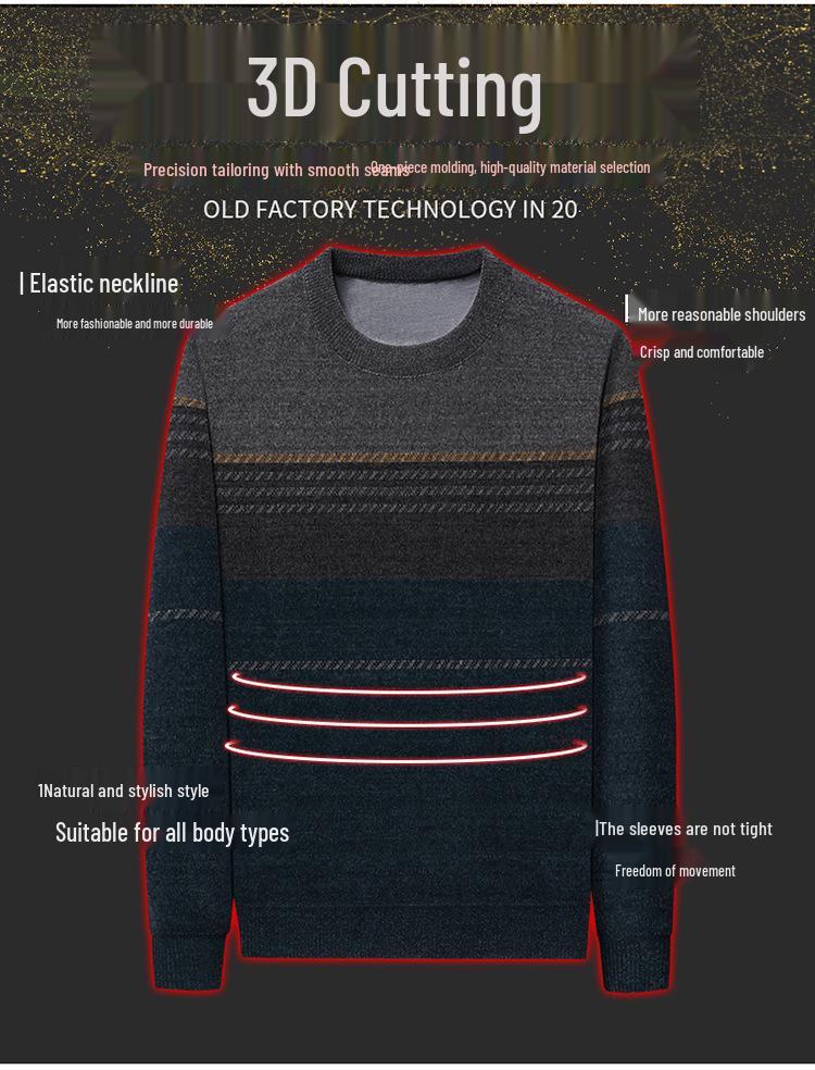 Winter Velvet Chenille Dad-Style Sweater: Warm, Thickened Knitwear for Men