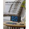 Projection Alarm Clock with FM Radio, USB Charging Port, 0-100% Dimmer, Dual Alarms, HD LED Display, 30 Preset Stations, Sleep Timer, 5 Alarm Sounds,