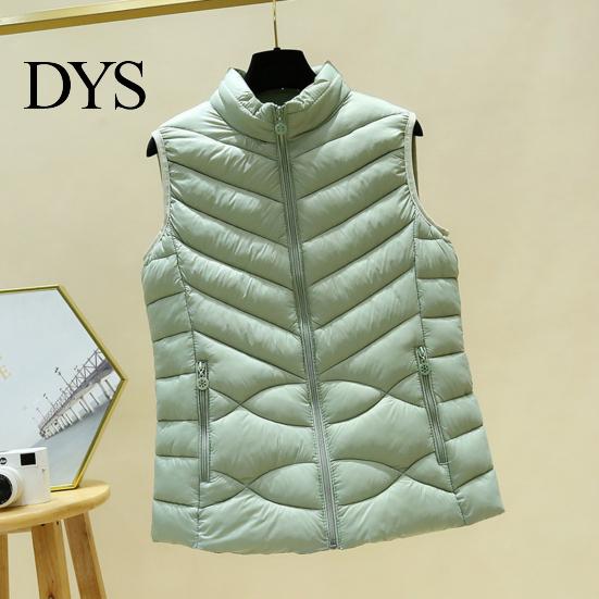 Casual Sleeveless Jacket Women's Padded Vest Autumn Winter Ultra Light Zipper Closure Warm Trendy Zippered Slim Fit Windproof Stand-up Collar