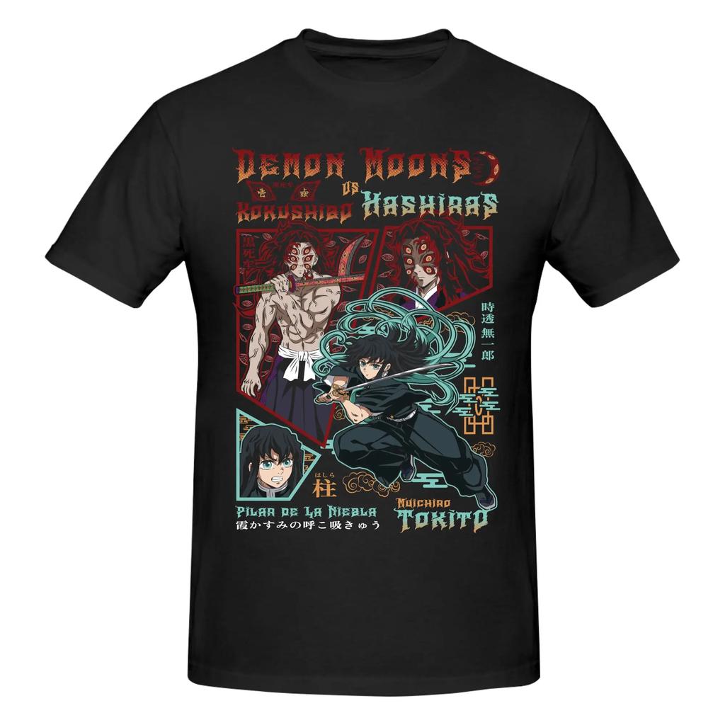 Demon Slayer T Shirts Cotton Tees Shirt Streetwear Round Neck Kokushibo Tokito Tshirt Casual Short Sleeve Clothing 2026 Summer