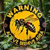 Round Bee Garden Tin Sign, Rustproof Aluminum Honeybee Decor, Vintage Farmhouse Metal Plaque, Outdoor Weather Resistant Wall Art