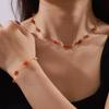 Elegant Chinese-Style Agate & Titanium Steel Beaded Jewelry Set