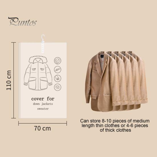 Vacuum Compression Garment Bag Hook Hanging Style Clothes Storage Bag Clothing Dust Cover Organizing Bag