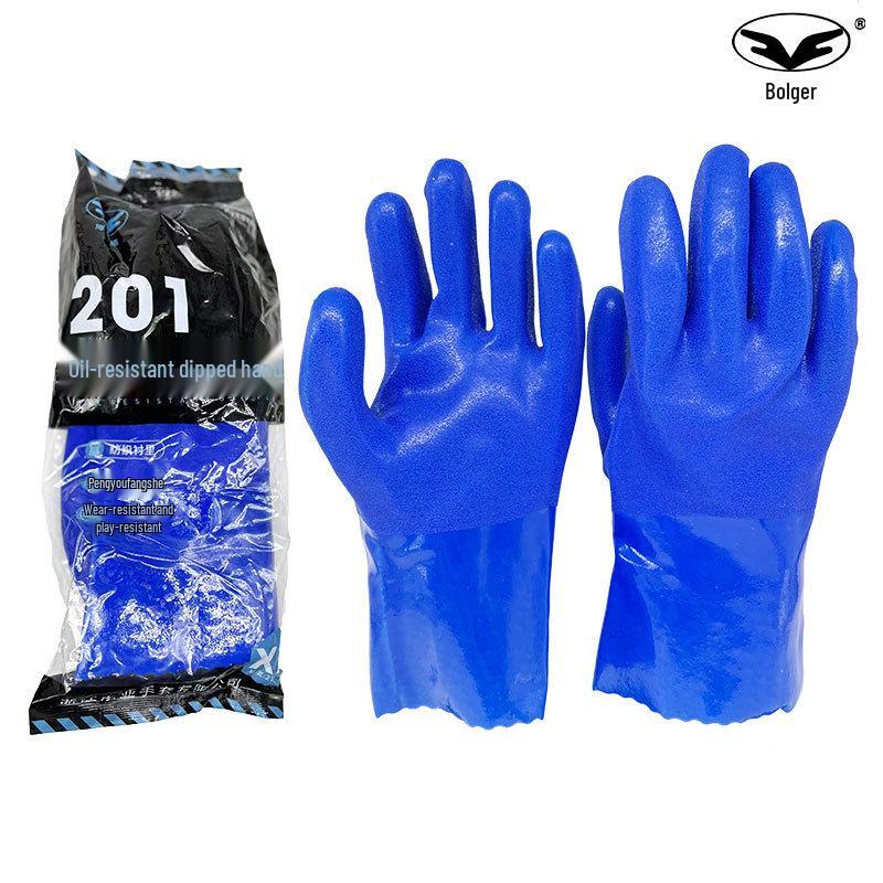 

Водонепроникні маслостійкі рукавички Borg 201: Протиковзкий, стійкий до кислот та лугів для будівництва, рибальства та буріння