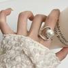 925 Sterling Silver Rings for Women Couple Minimalist Handmade Simple Pearl CZ Ring Fine Jewelry Gift Prevent Allergy