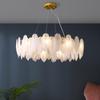 Postmodern Minimalist Feather Glass Chandelier for Living Room, Master Bedroom, or Dining Area