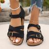 Fashion Classic Double Button Sandals Women's Summer Shoes Outdoor Comfortable Sandals Lightweight Beach Shoes Breathable Slippers