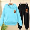 Suit Hoodie, "Baby Boy", Suitable for Boys and Girls Aged 3 to 12. Its Features Are Pink, White and Blue Tops and Trousers