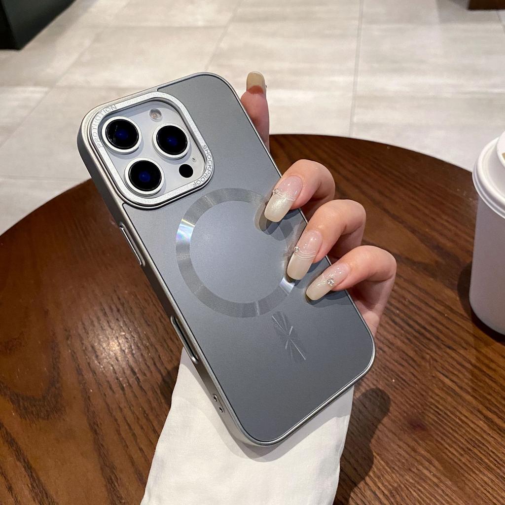 Applicable To IPhone 16 Strong Magnetic Suction Phone Case Matte Apple 15 ProMax Anti-fall 14 Independent Button Protection Case