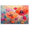 Canvas Print, Flowers Botanicals Poppies Abstraction