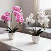 Multi-Bloom Simulated Butterfly Orchid White Flower Pot DIY Artificial Orchid Bonsai Faux Flowers Artificial Faux Plants
