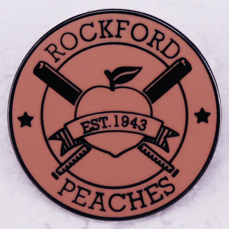 Rockford Peaches Women s Baseball Badge Brooch Gift