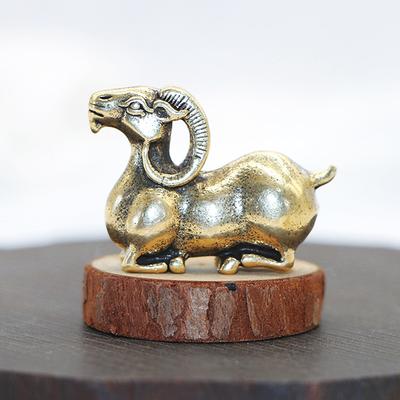 Brass Goat Figurines Animal Miniature Crafts Tabletop Pet Toy Decorations Tea Set Decoration Pieces