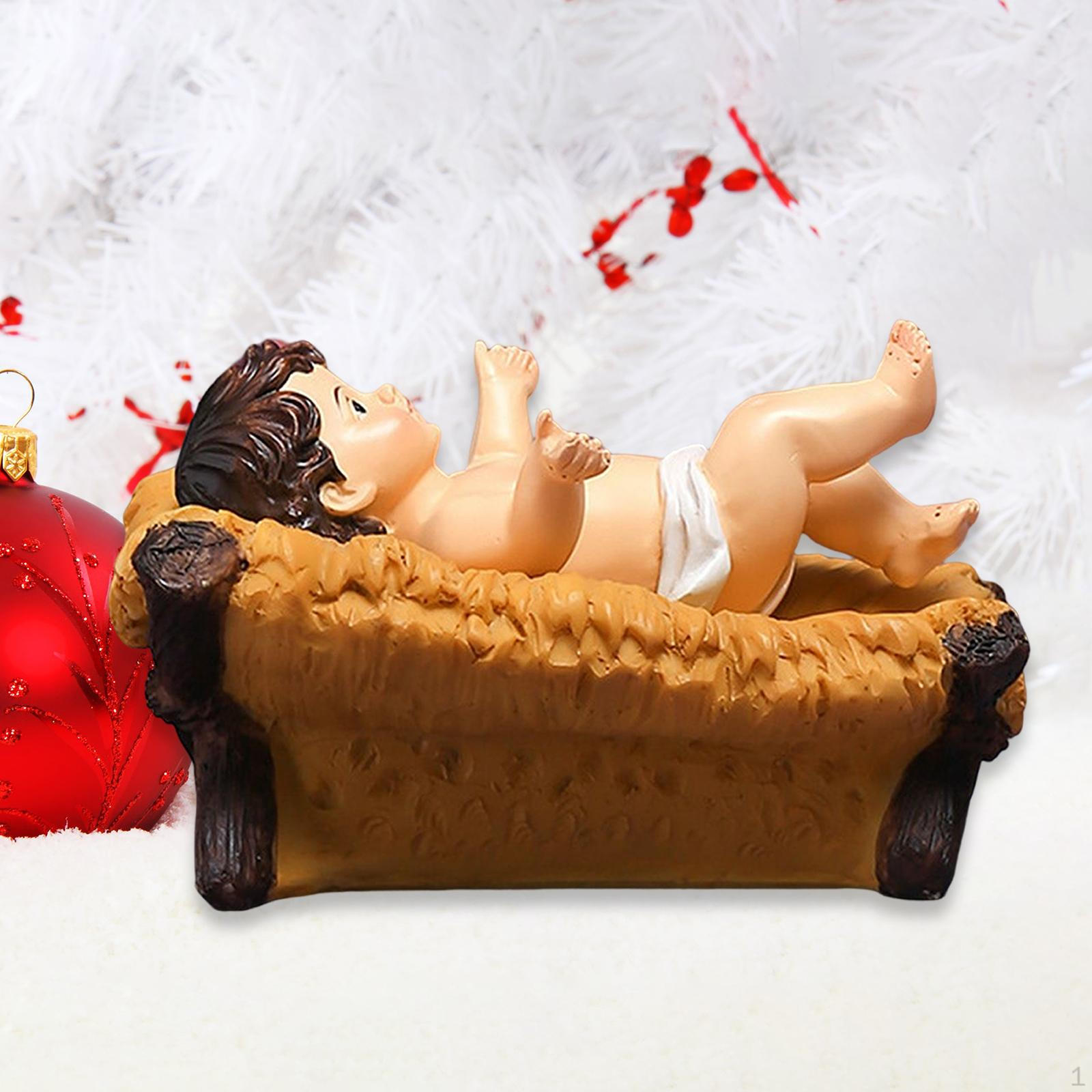 

Jesus Child Statue Born Scene Boy Memorial Doll Christmas Figurines Collectibles Sculpture for