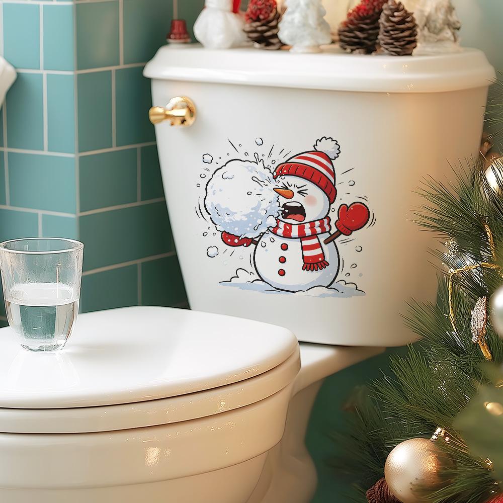 Christmas Stickers, Snowball Fights, Funny Bathroom Decoration, Beautification of The Toilet, Toilet Stickers