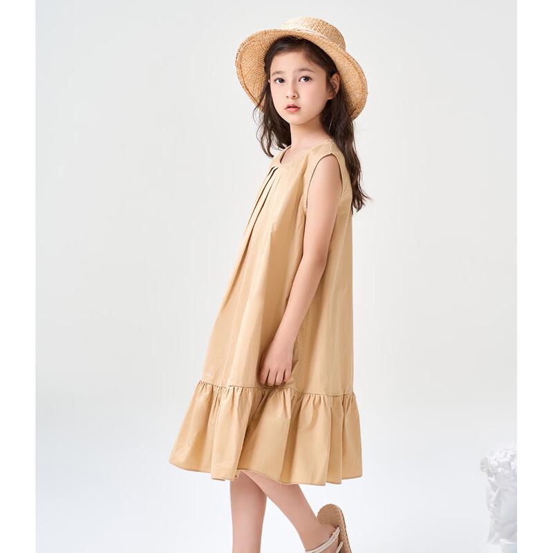 Montagut Girls' Summer Solid Color Cotton Vest Dress