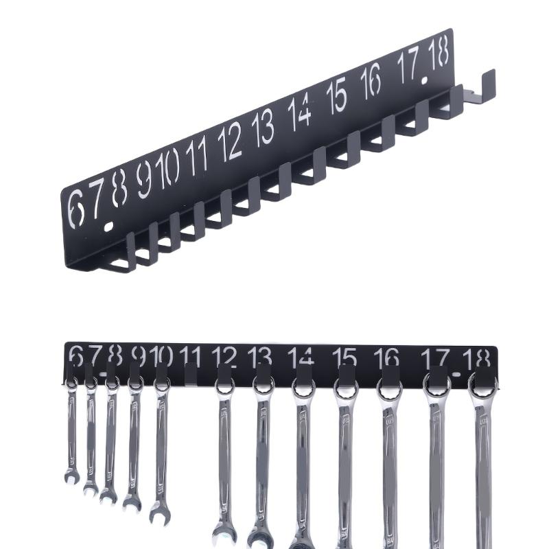 Platzsparendes Schwarzes Metallschlüsselregal mit Haken für Home Office Platzsparendes Eisen-Wandwerkzeug-Organizer-Behälter
