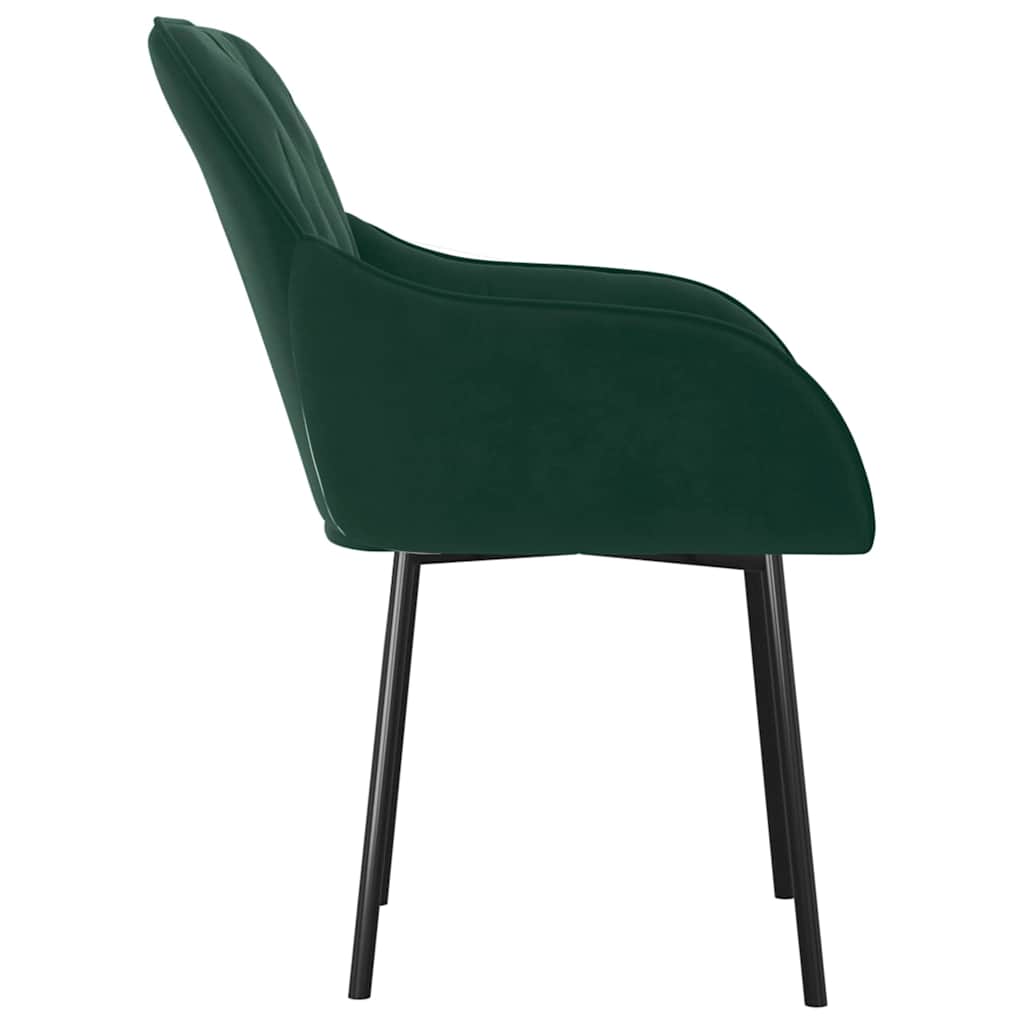 Dining Chairs 2 Pcs Dark Green Velvet