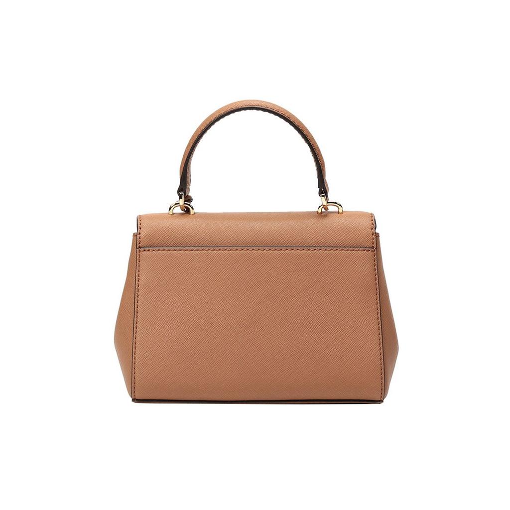 Michael Kors MK Ava Solid Color Flap Vintage Versatile Commuter Logo Pendant Leather Tote Shoulder Crossbody Bag Mini Women Bags 32F5GAVC1L-203