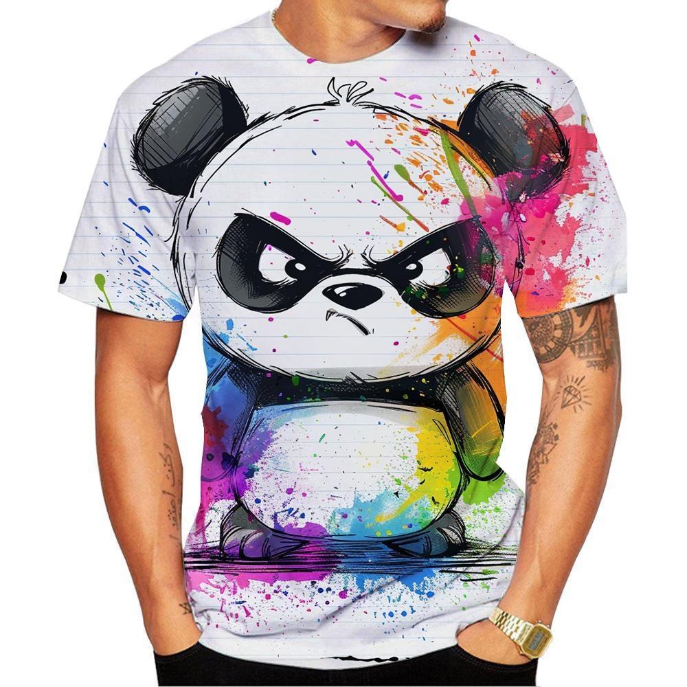 New Fashion Men's and Women's Short Sleeve 3D HD Printing Panda Print T-shirt Street Style Unisex Kid Funny Fashion Top 100-6XL