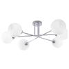 Asturia Ceiling Lamp Chrome 6-Flat White Lampshade E27