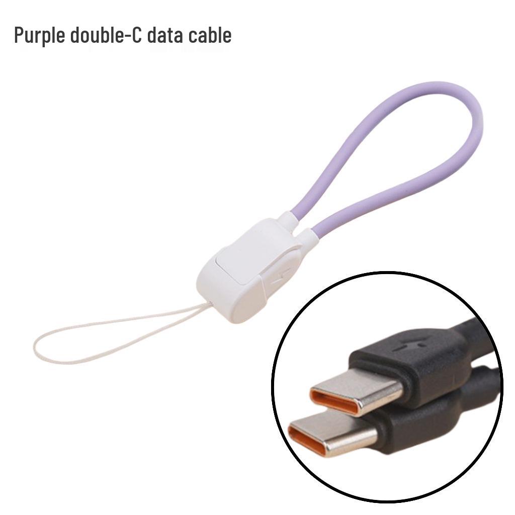 Швидкісний кабель для передачі даних, сумісний з Apple: Подвійний USB-C та брелок Power Bank Lanyard