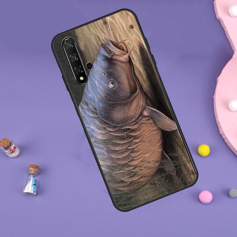 CARP FISH FISHING For Huawei Nova Y61 Y60 Y70 Y72 Y73 Y90 Y91 9 10 SE 7i 8i 11i 12i P30 P40 Lite P60 Pro Case