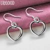 925 Sterling Silver Heart Earrings Wedding Jewelry