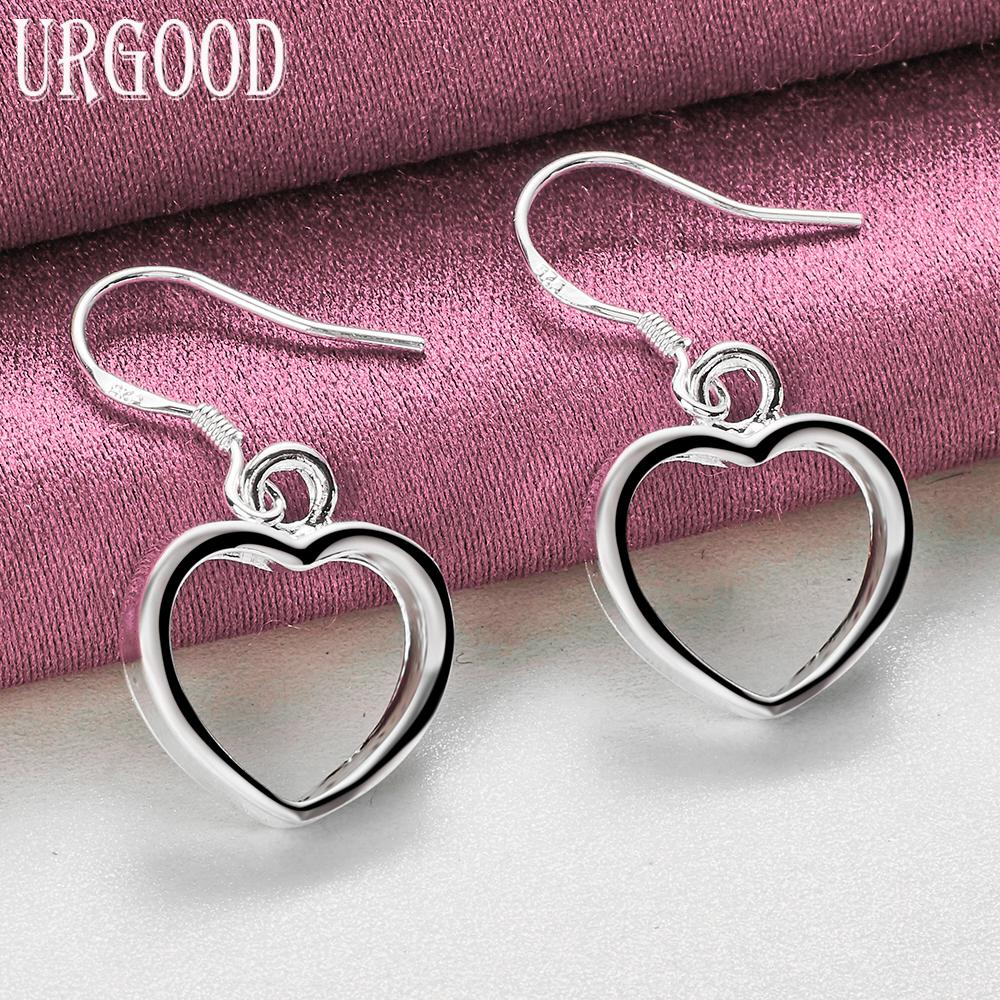 925 Sterling Silver Heart Earrings Wedding Jewelry