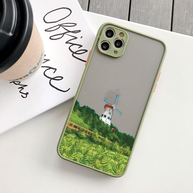 Field Flower Scenery Phone Case For iphone 7 8 Plus SE2 16 15 11 12 13 Pro Max 12 13 Mini 14 Plus X XR XS Shockproof Cover Funda
