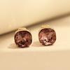 European and American personality versatile eight-color princess square crystal earrings, gold-plated fashion without pierced earrings, earrings, wome