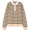 Cotton Fashion Casual Commuter Metal Button Polo Neck Loose Sports Sweatshirt Women Sweatshirt Beige Black WW0WW43196