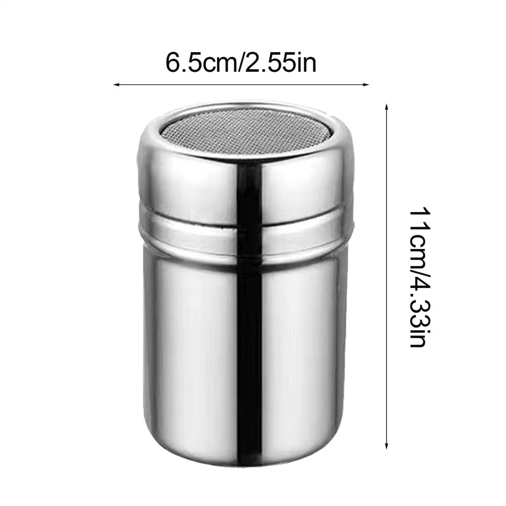 Stainless Steel Powder Shaker Duster Mesh Flour Duster Shaker Cans Jars For Sugar, Salt, Spices, and Cocoa