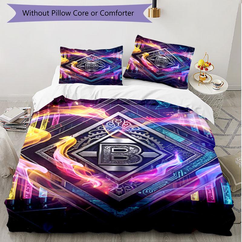 Parure de lit 3 pièces avec housse de couette (1*Housse de couette + 2*Taie d'oreiller, sans noyau), Ensemble de literie doux toutes saisons imprimé Borussia Mönchengladbach, Cadeau de décoration pour chambre à coucher à la maison