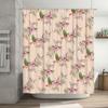 Handmade Bird Flower Printed Shower Curtain Waterproof Fabric Bathroom Decorative Hanging Rug Mat Home Decoration 180x200cm in C