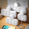 Copper USB Night Light Socket with Independent Switch, Multifunctional Converter for Home & Office