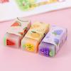 6Pcs Cute Cartoon Pattern Pencil Erasers Colorful Fruit Dinosaur Pencil Rubbers For School Students Drawing