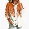 Women's Retro Printed Long Sleeve Button Front Knit Cardigan