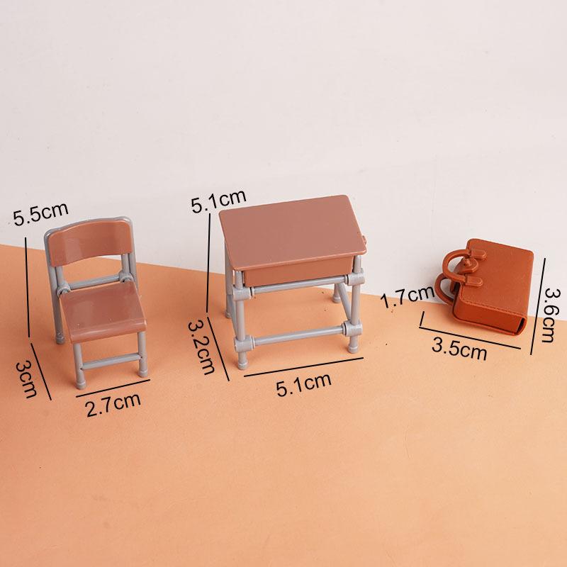 Simulation Bambus Runder Tisch Stuhl Miniatur Szene Dekoration Ornament Puppenhaus Mini Möbel Modell Handwerk Geschenk